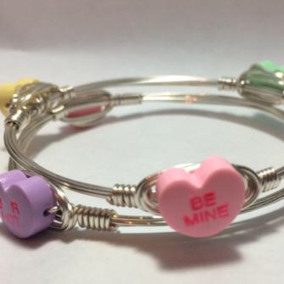 Conversation Hearts Candy Bracelet—Handmade - Picture 3 of 3